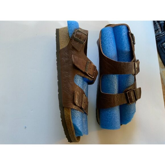 Birkenstock Brown Leather size EU 46 size USA 13-13.5 LARGE BUCKLE main image 4